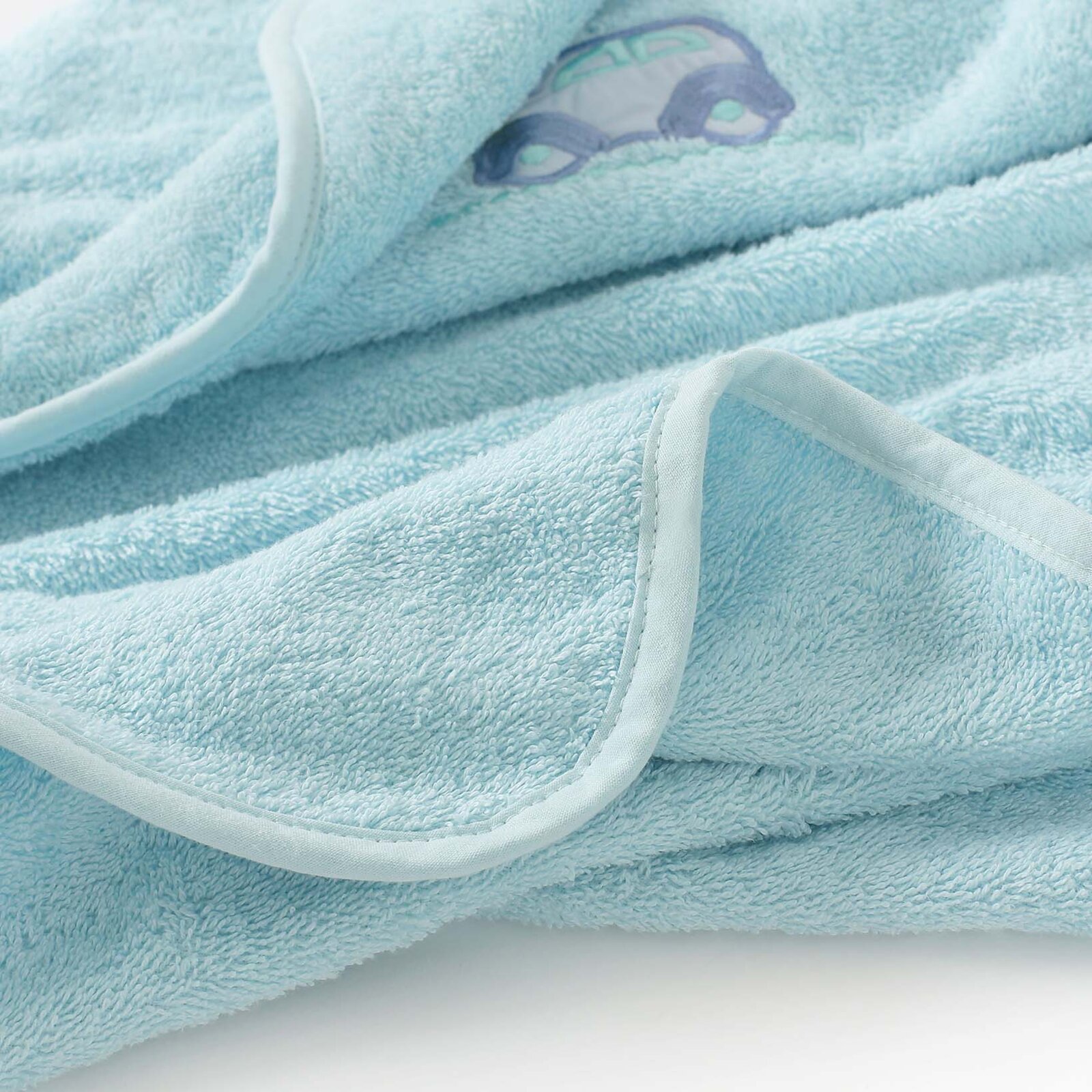 Kinder badstof badhanddoek met capuchon - Auto op blauw