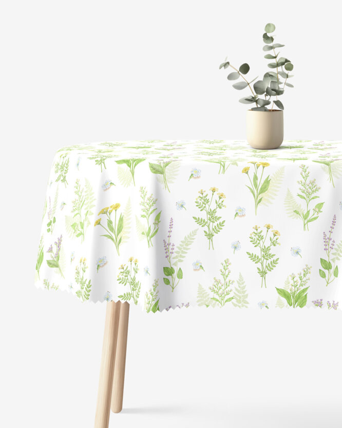 Ovaal teflon tafelkleed - Bosbloemen