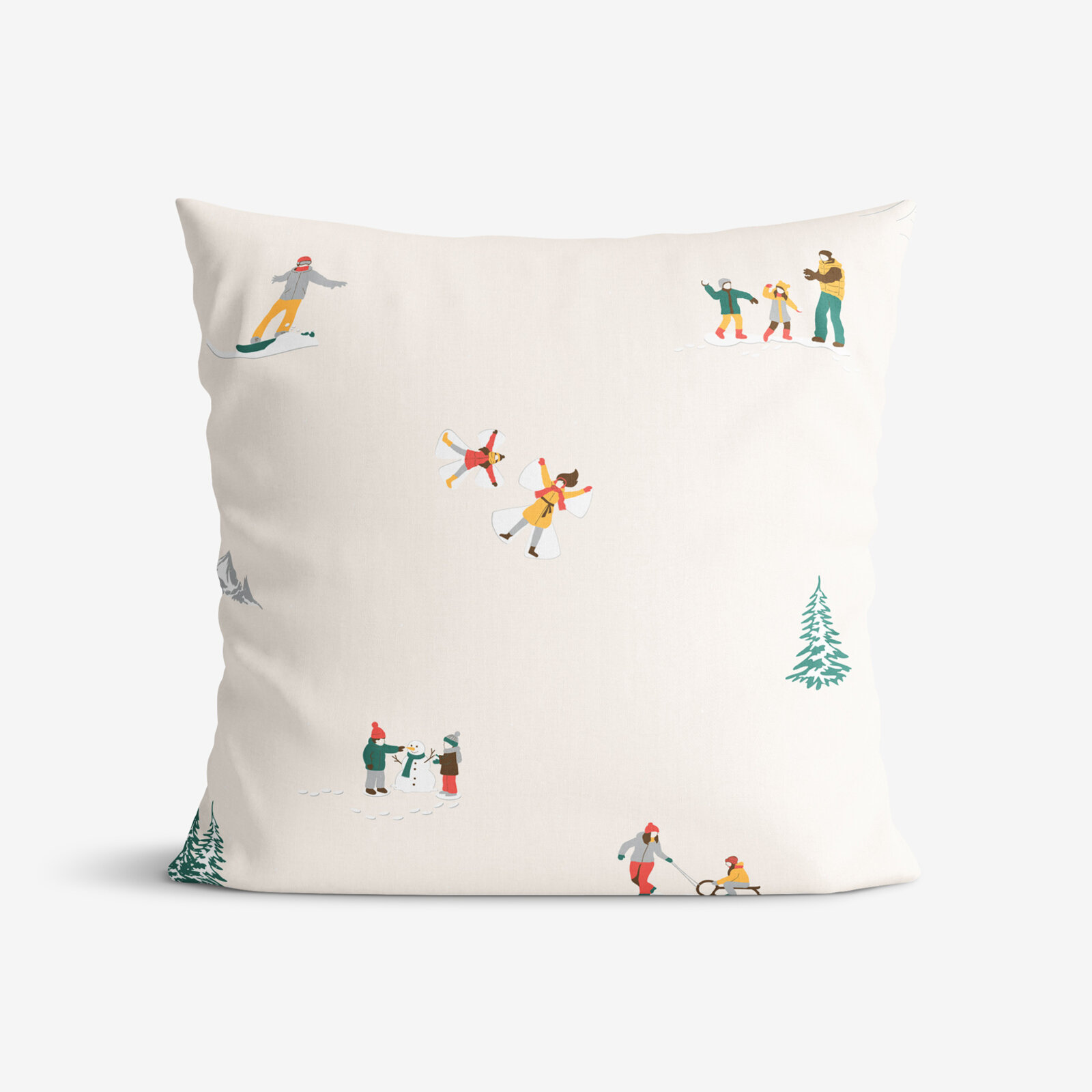 Katoenen kussensloop - Winters plezier