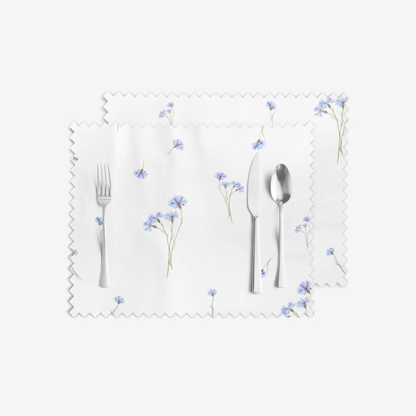 Teflon placemat voor de tafel - Blauwe korenbloemen - set van 2 stuks