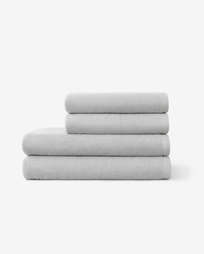 Katoenen badstof handdoek / badhanddoek Soft zonder boord - grijs