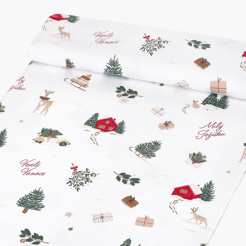 Kerst katoenen stevige stof - Tsjechische Kerst