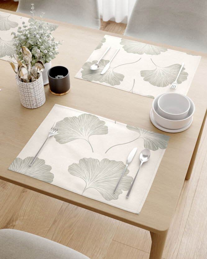 Tafelplacemat 100% katoen renforcé - Bladeren ginkgo - set 2 st.