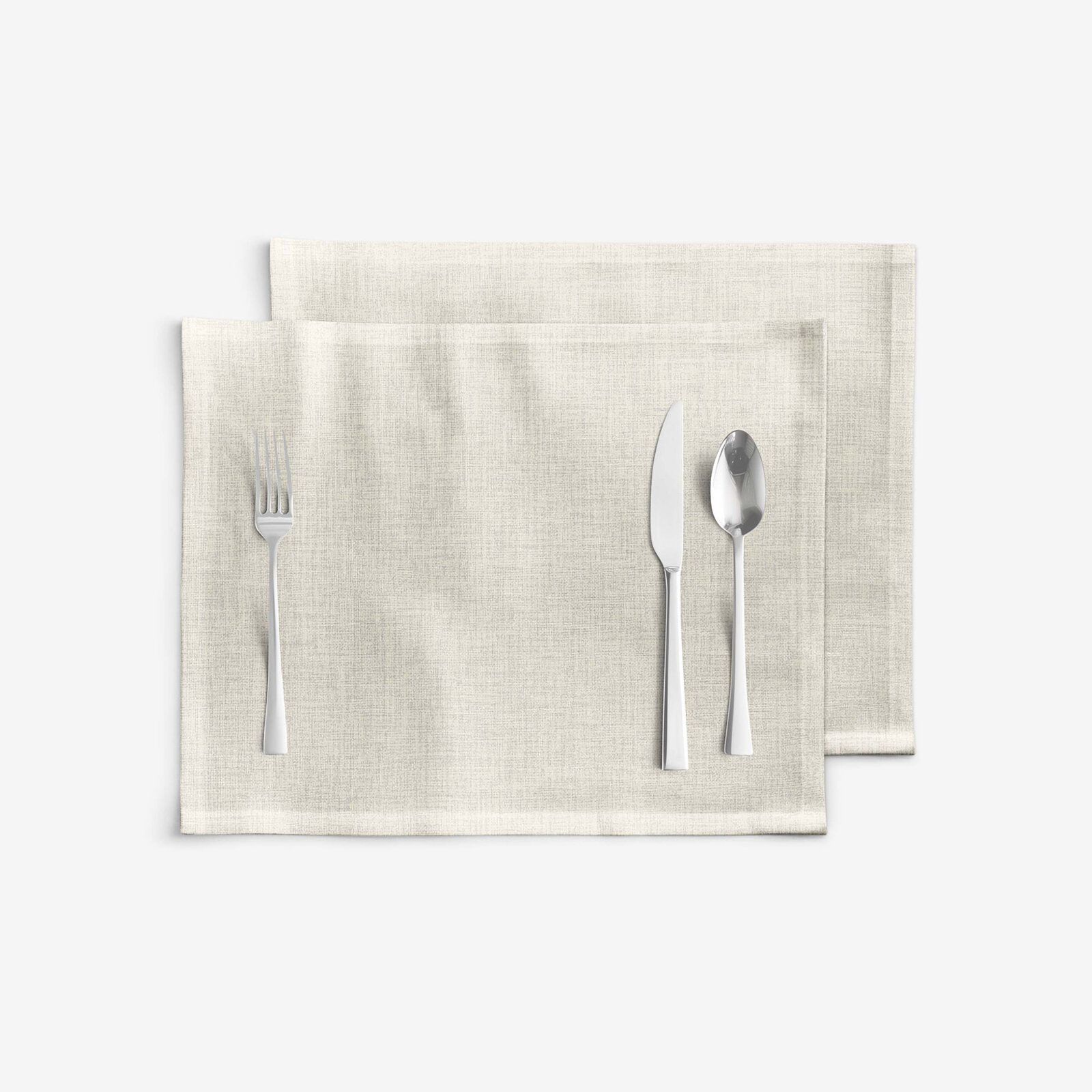 Placemat voor op tafel 100% katoen renforcé - naturel ongebleekt - set 2 stuks