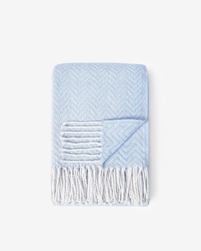 Katoenen deken Cikcak - pastel blauw