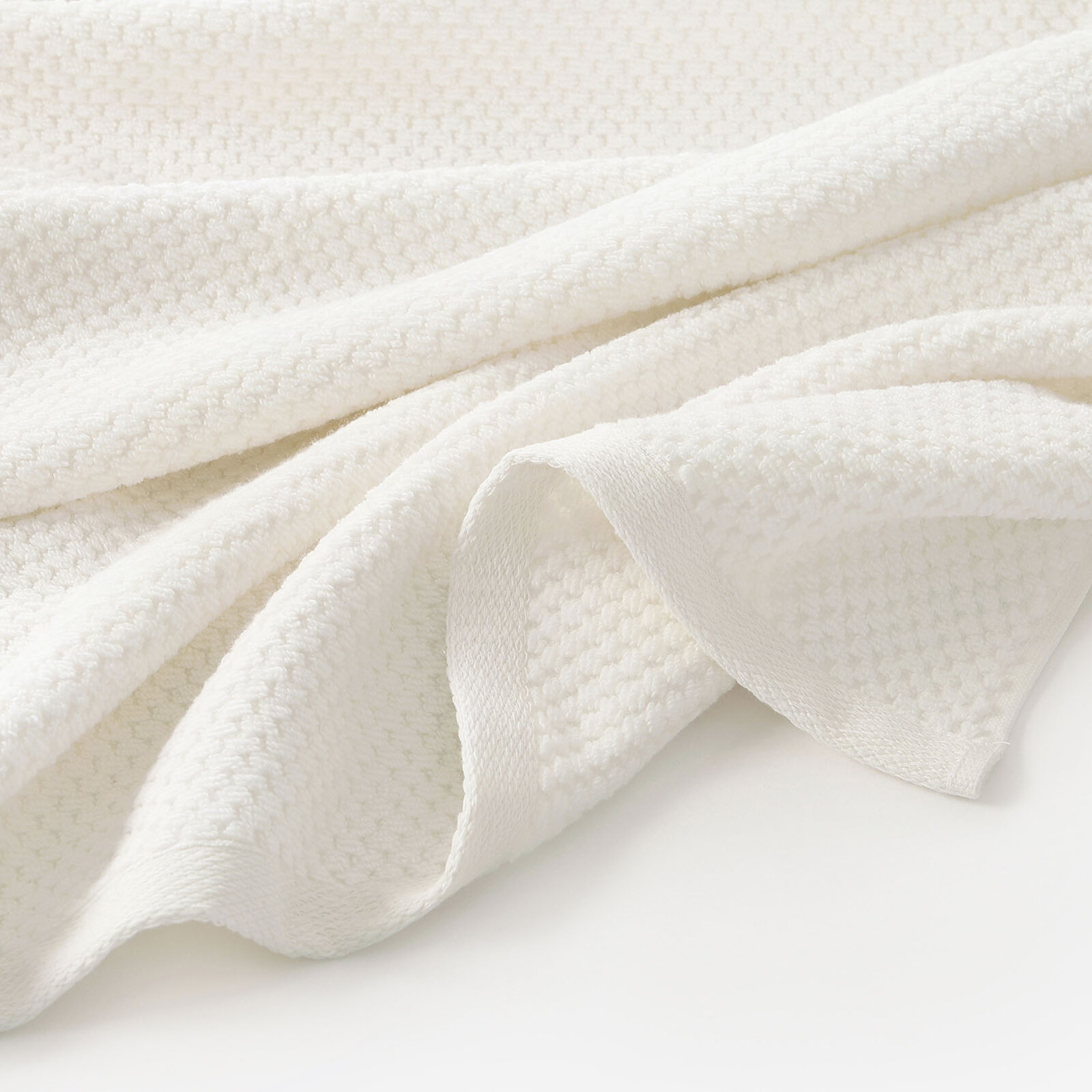 Katoenen badstof handdoek / badhanddoek Micro Pure - vanille
