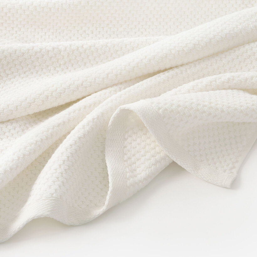 Katoenen badstof handdoek / badhanddoek Micro Pure - vanille