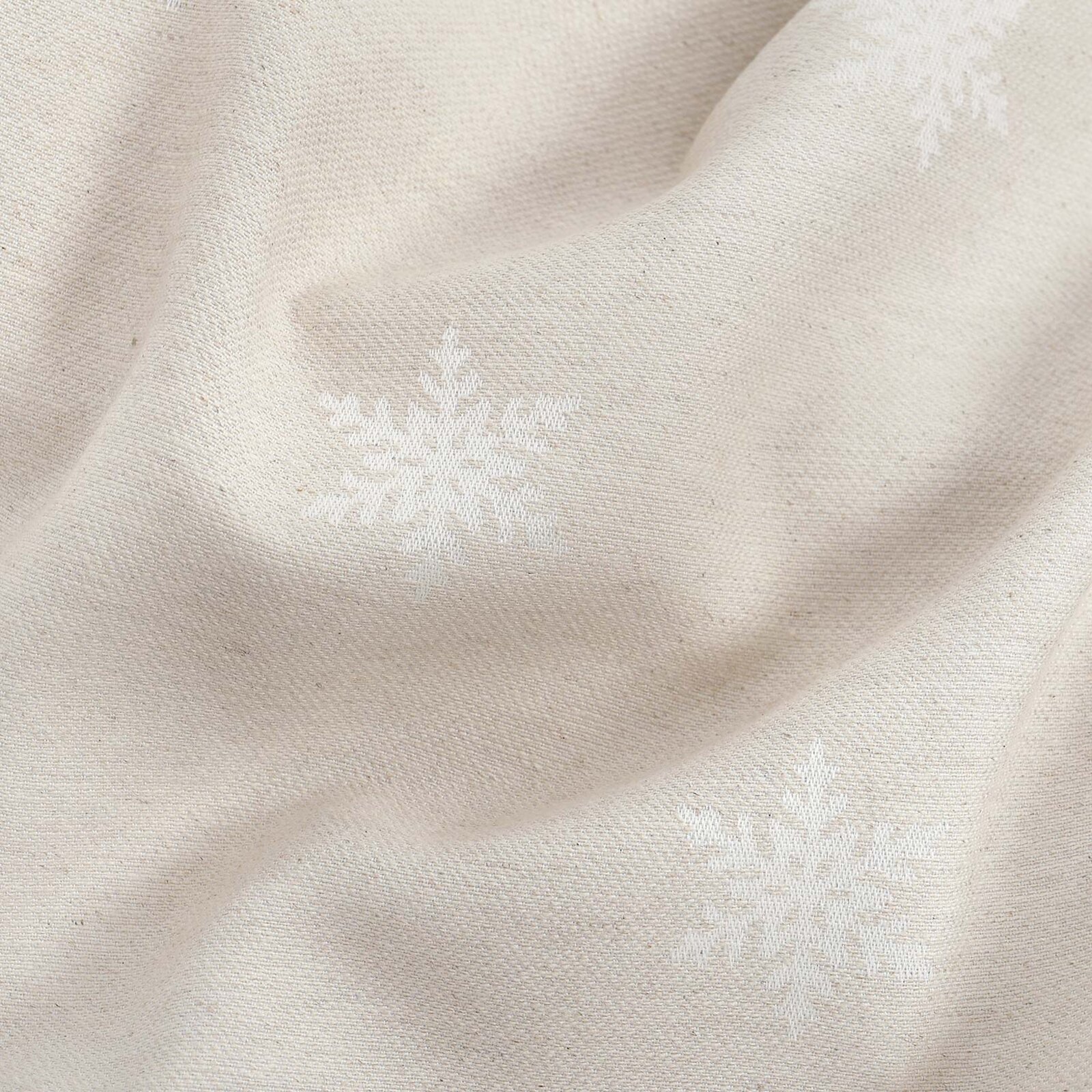 Decoratiestof Natura - Sneeuwvlokken op ongebleekt