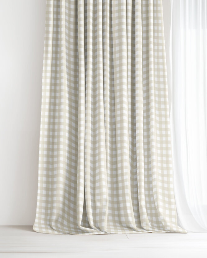 Decoratief gordijn Luca - Beige blokjes
