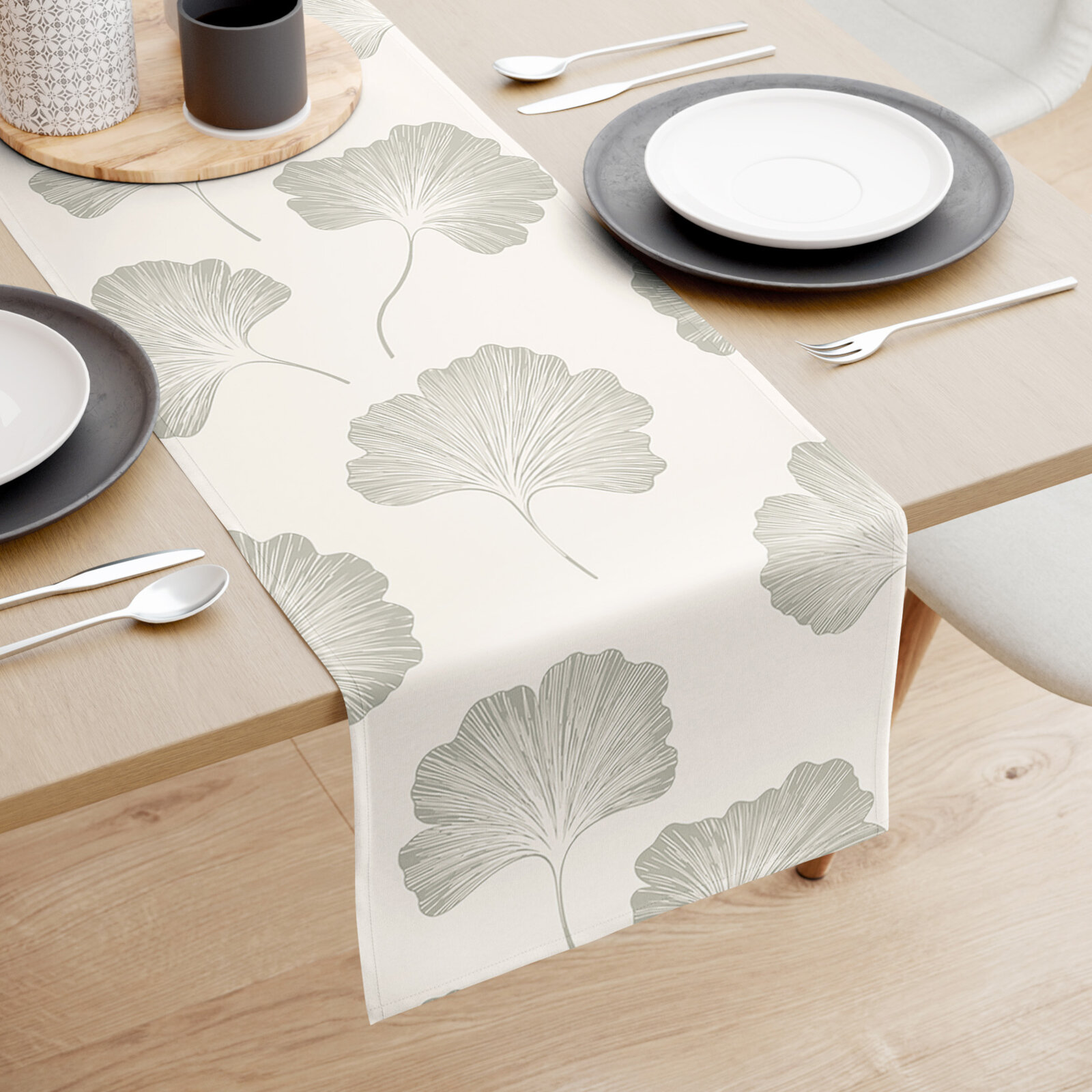 Tafelloper 100% katoen renforcé - Bladeren ginkgo
