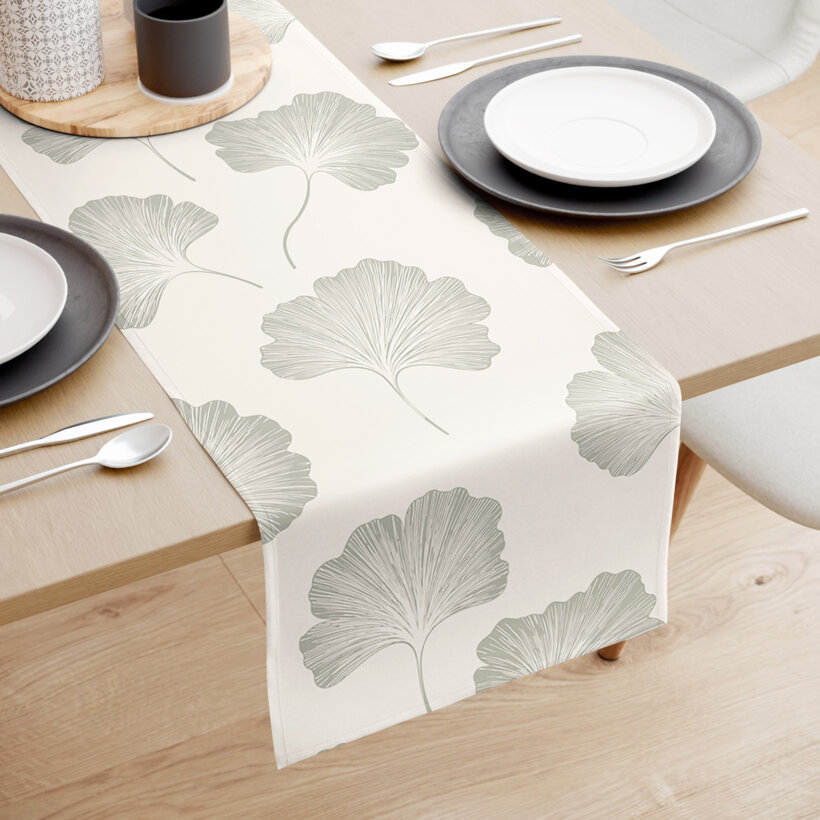 Tafelloper 100% katoen renforcé - Bladeren ginkgo