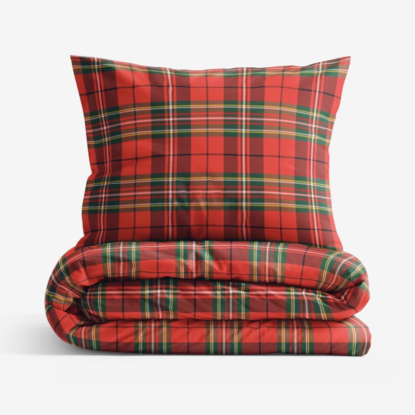 Katoenen beddengoed - Rood ruitpatroon