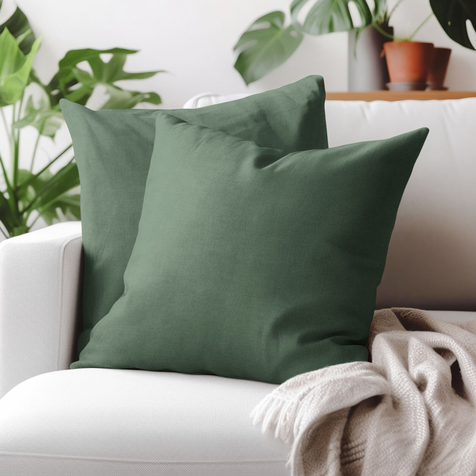 Decoratieve kussensloop Marbella - donkergroen