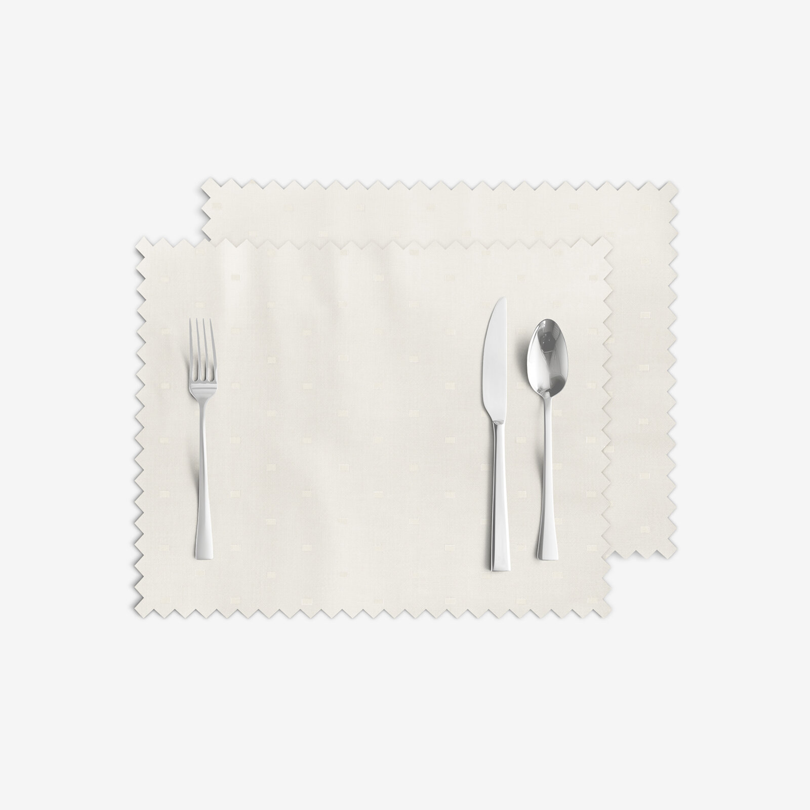 Feestelijke placemat voor op tafel teflon - crème met glanzende rechthoekjes - set 2 st.