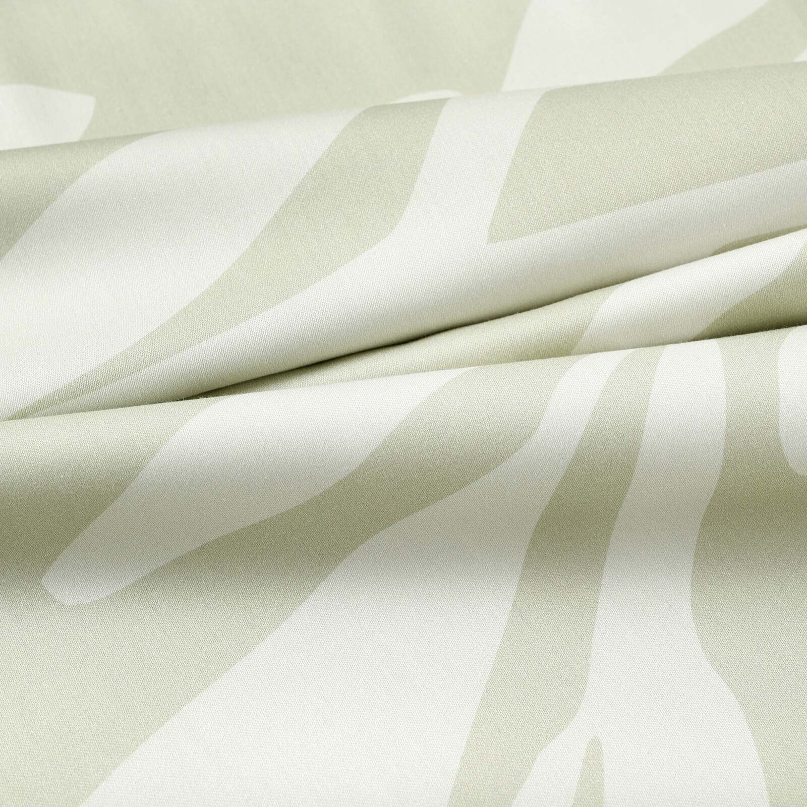 Beddengoed van katoensatijn - Abstracte bladeren op pastelgroen