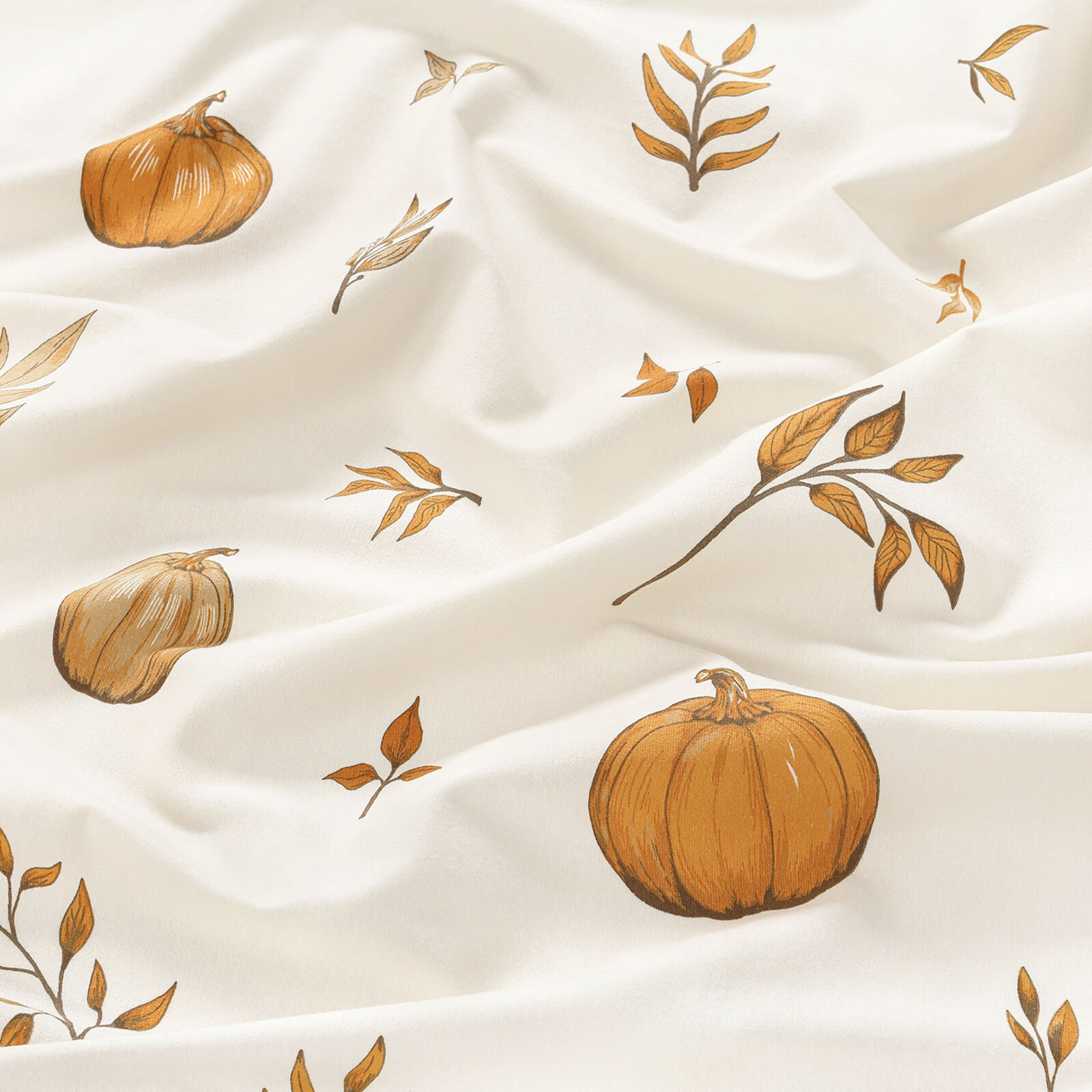 Flanellen stof - Herfst pompoenen en blaadjes