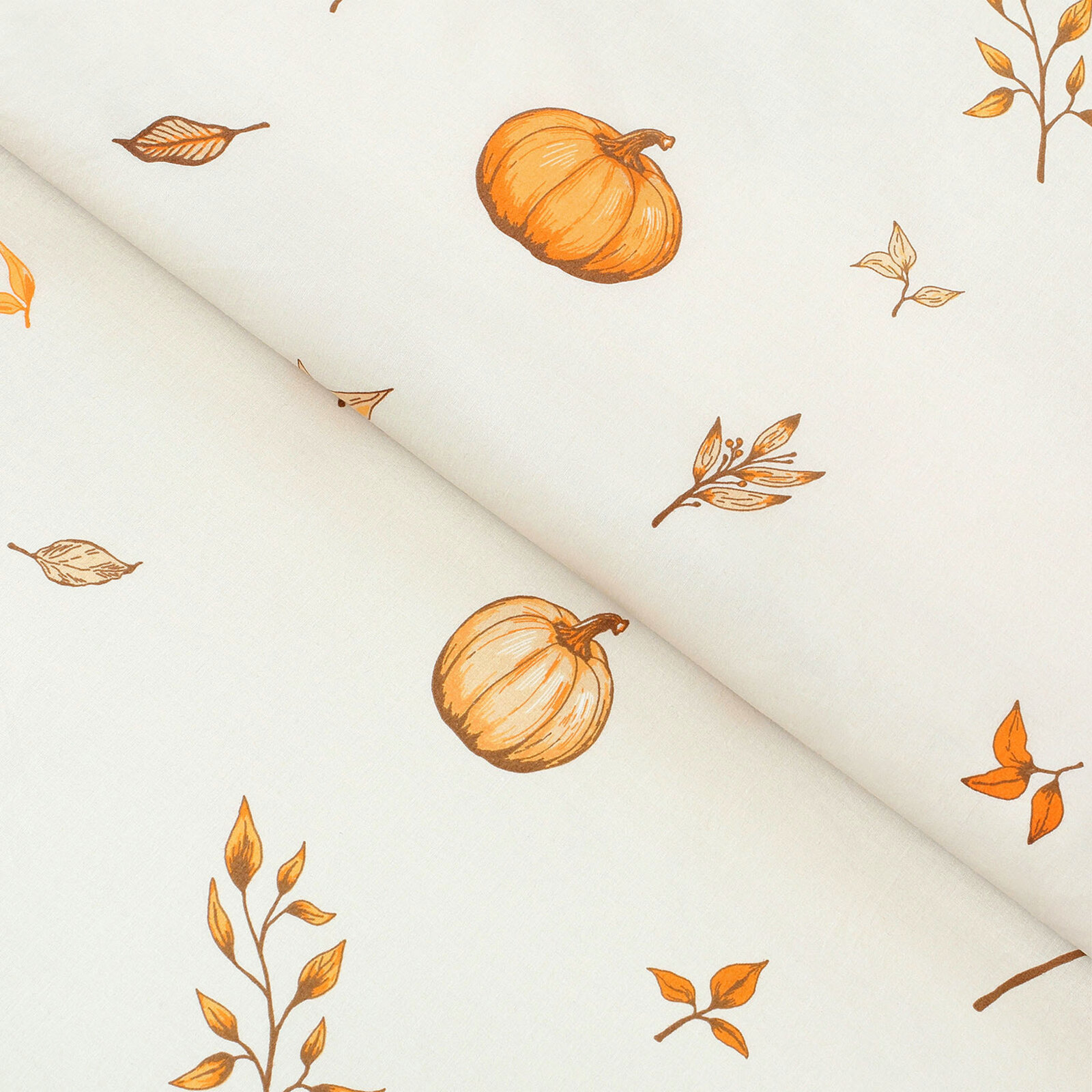 Katoen renforcé - Herfst pompoenen en blaadjes