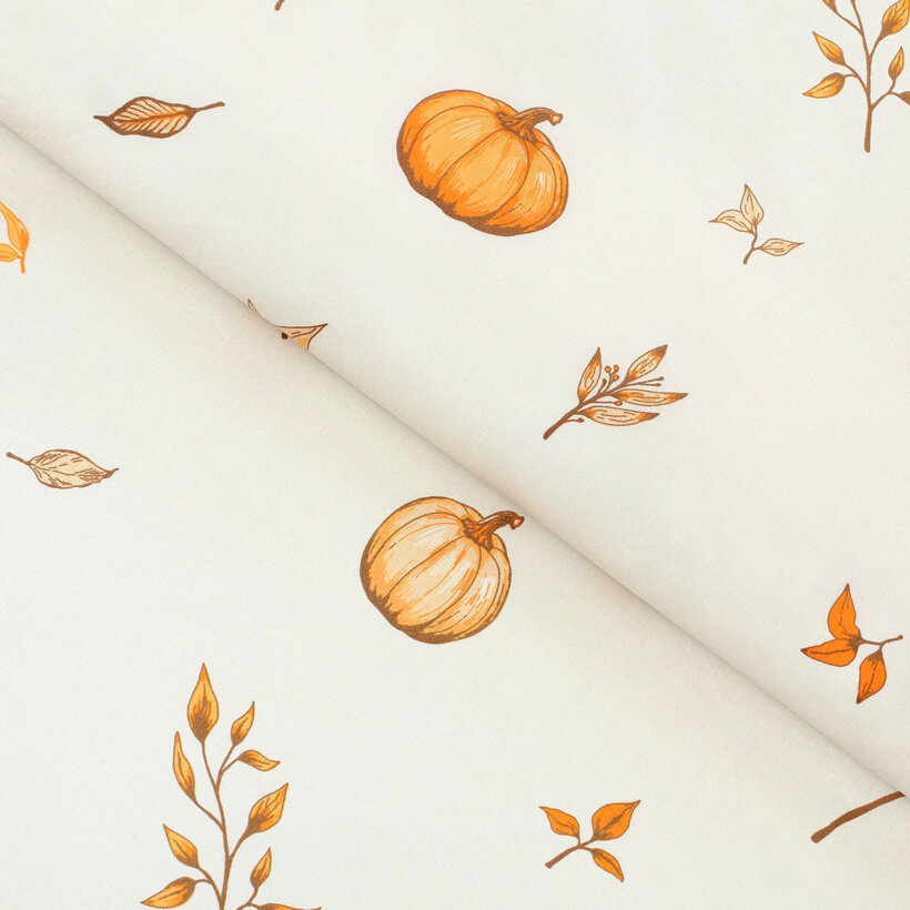 Katoen renforcé - Herfst pompoenen en blaadjes