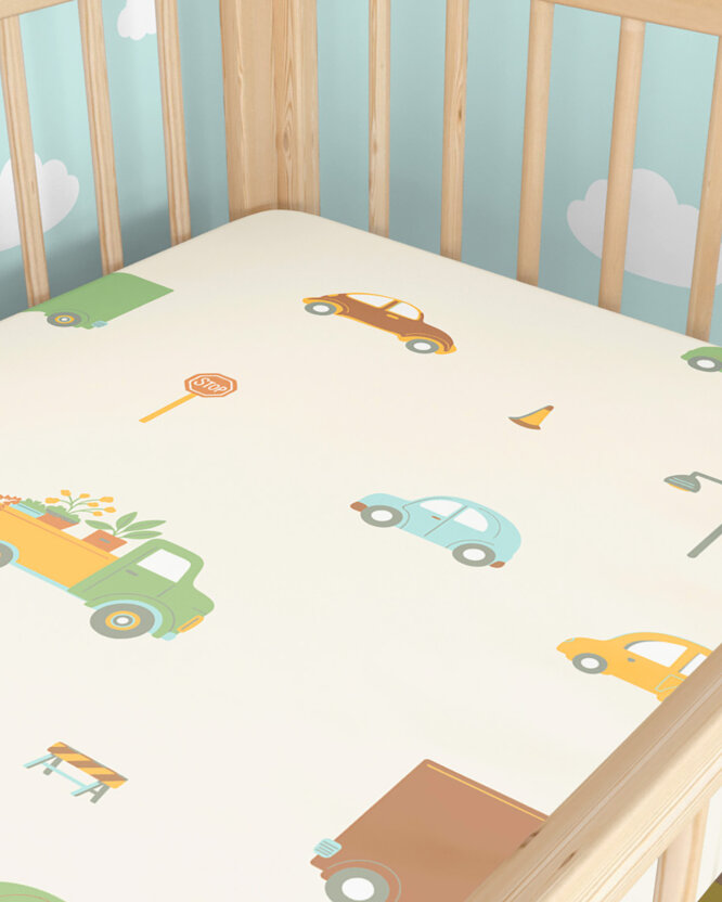 Katoenen hoeslaken voor het babybedje - Autowereld