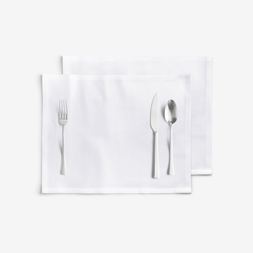 Tafelplacemat 100% katoen twill - wit - set 2 st.