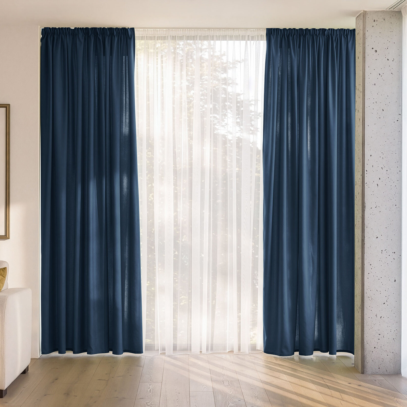 Decoratief gordijn Marbella - marineblauw