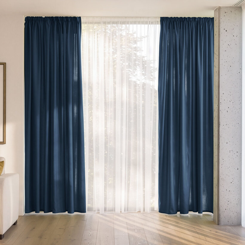 Decoratief gordijn Marbella - marineblauw