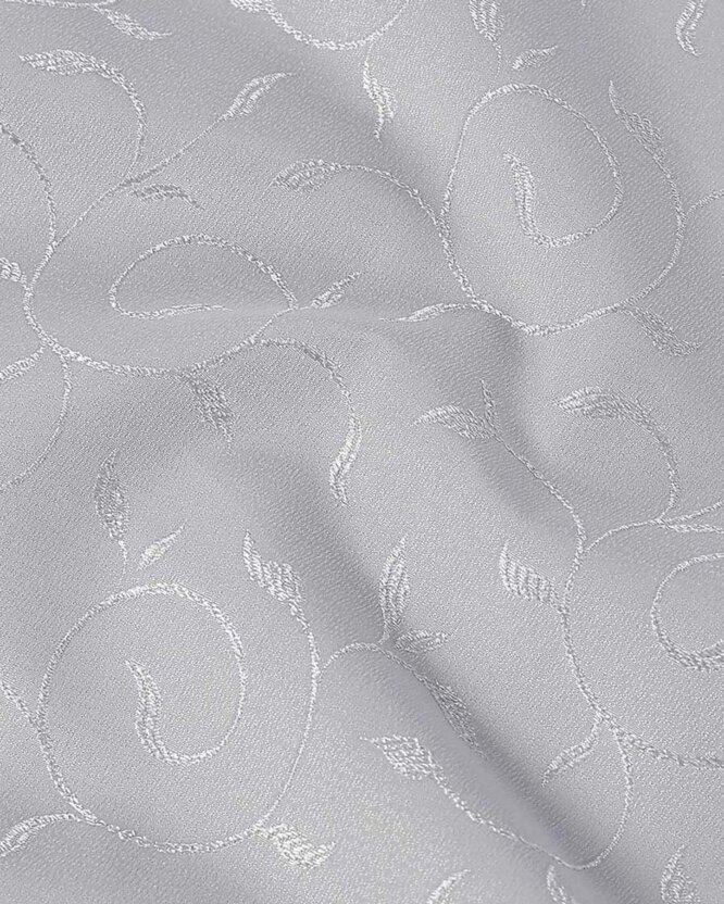 Feestelijk ovaal teflon tafelkleed - grijs met grote ornamenten