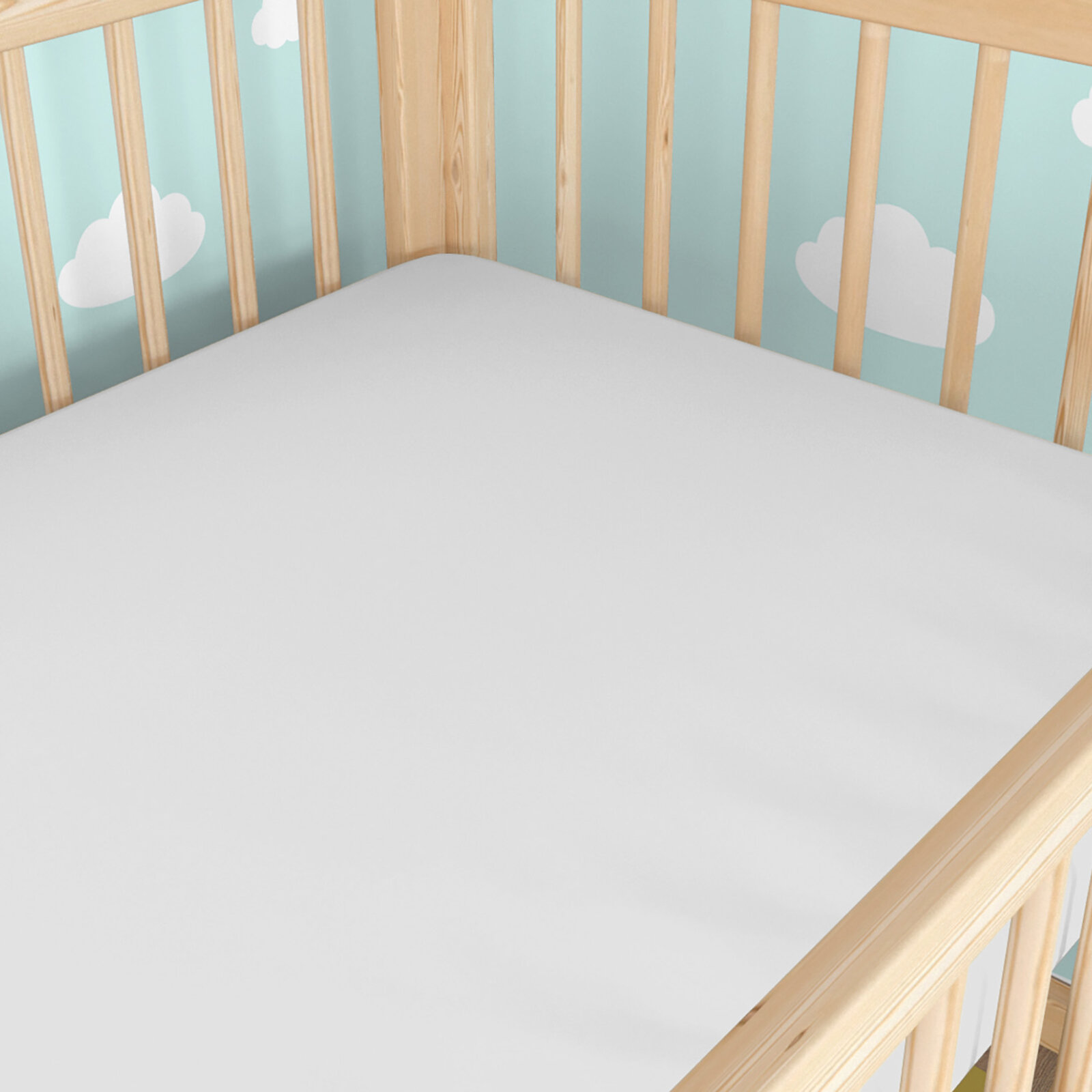 Katoenen laken voor babybedje - lichtgrijs