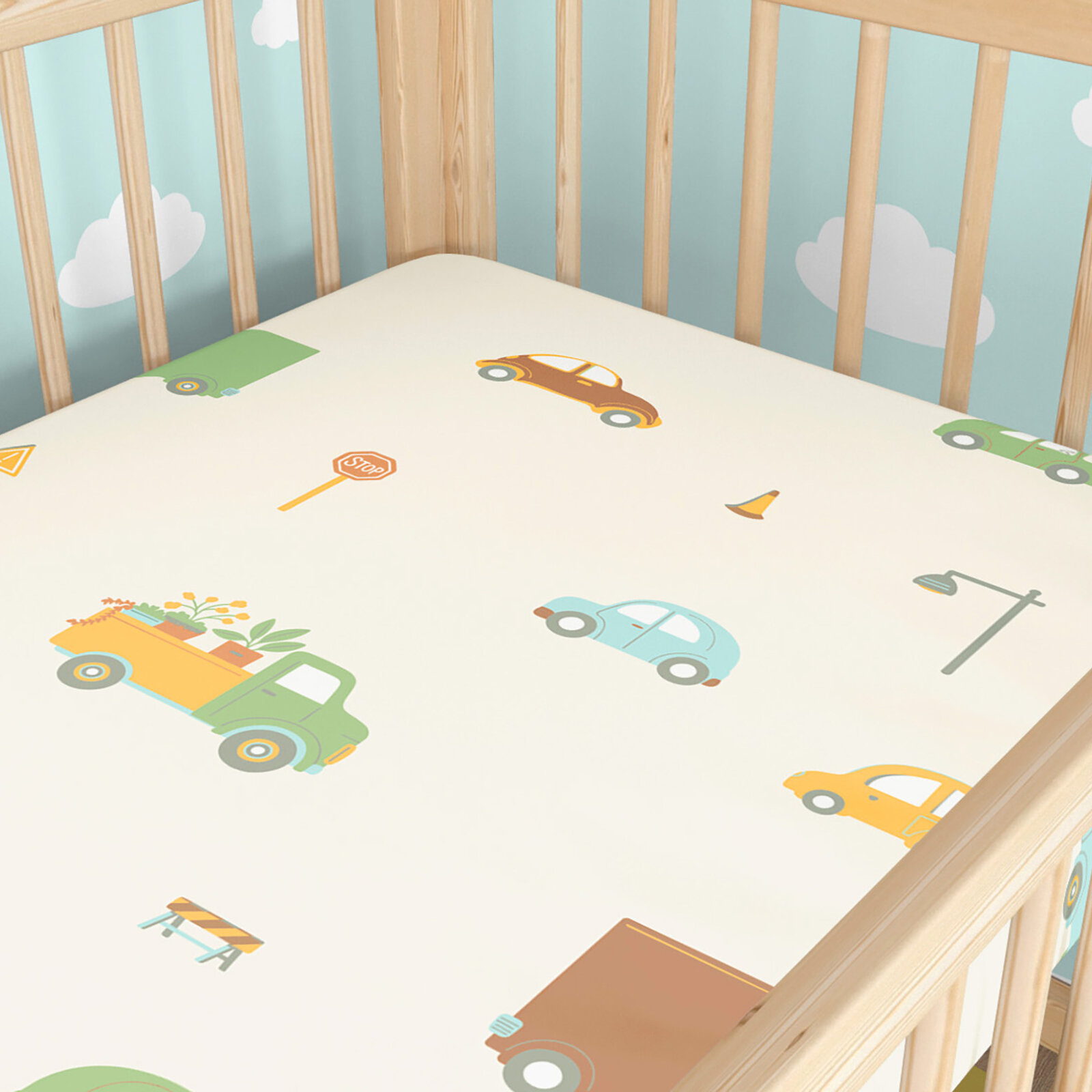 Katoenen hoeslaken voor het babybedje - Autowereld