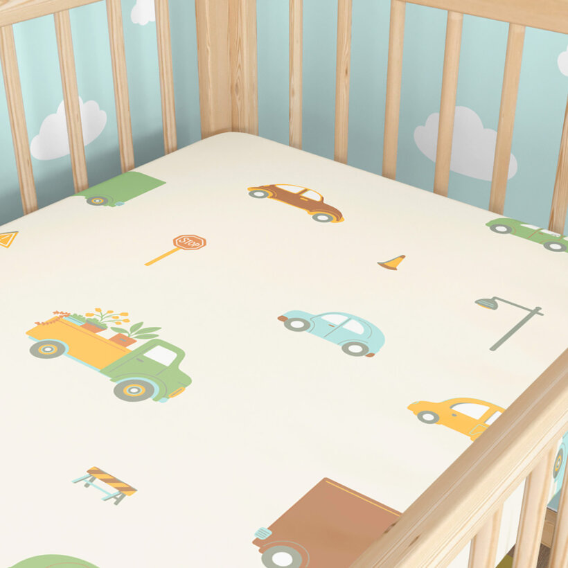 Katoenen hoeslaken voor het babybedje - Autowereld