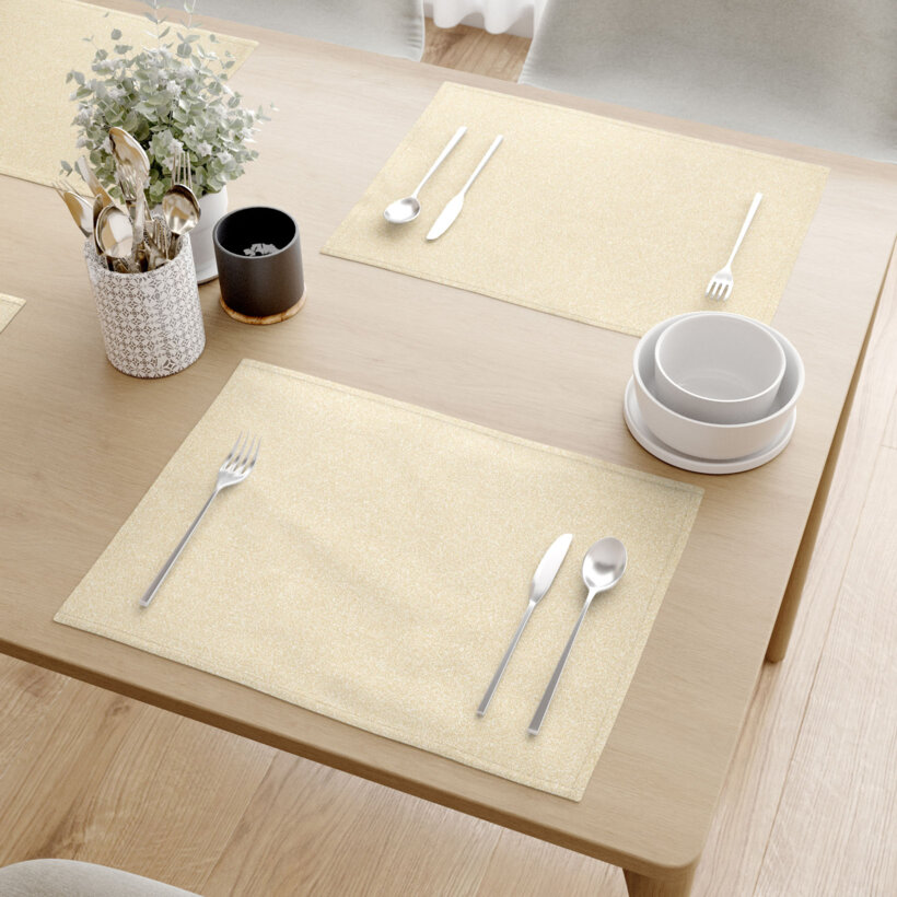 Exclusieve placemat voor op tafel - goud met glitters - set van 2 stuks