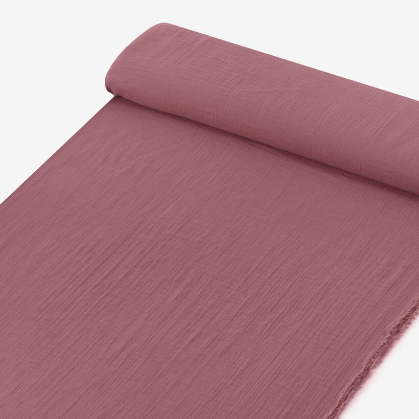 Mousseline stof - pastel wijnrood