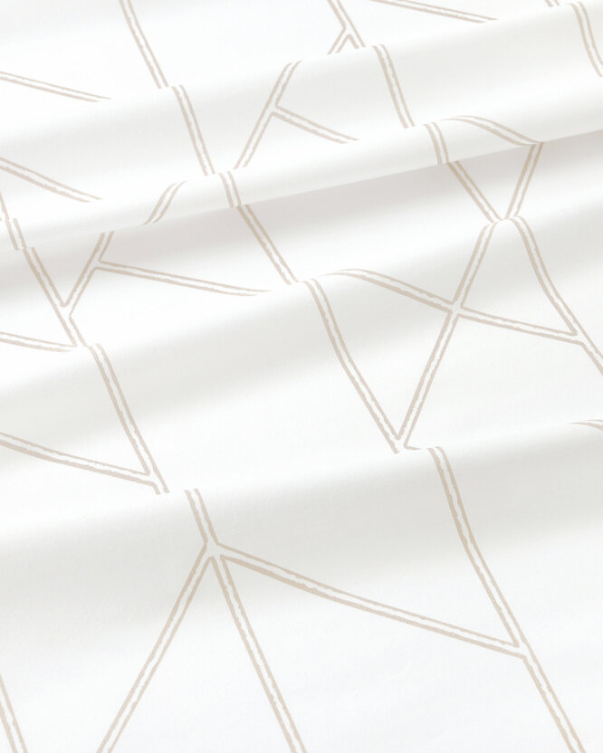 Katoen renforcé - Geometrische lijnen op wit