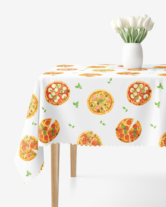 Hoekig teflon tafelkleed - Heerlijke pizza