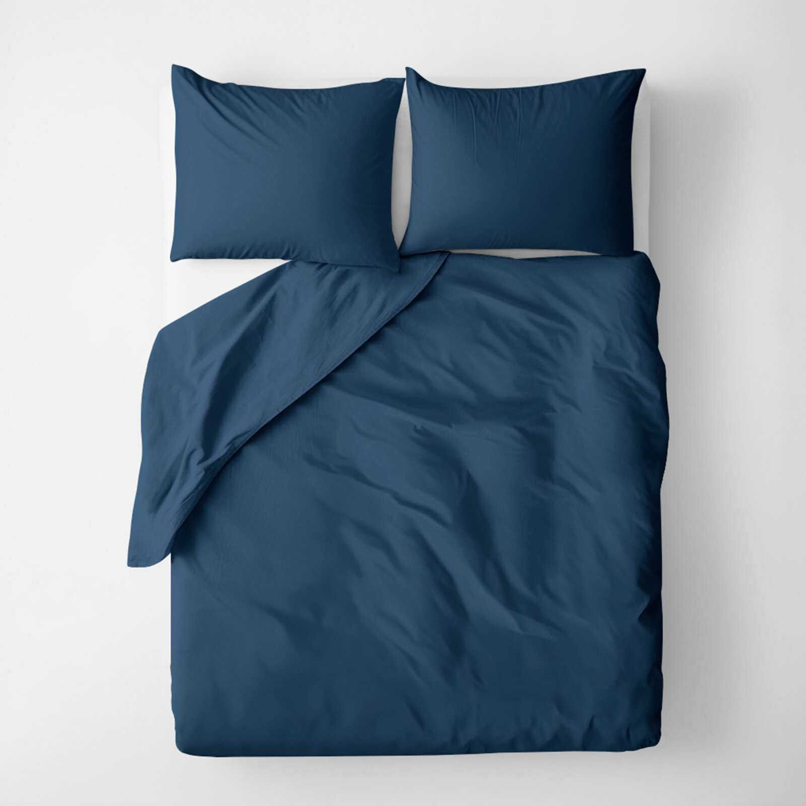 Katoenen dekbedovertrek - marineblauw