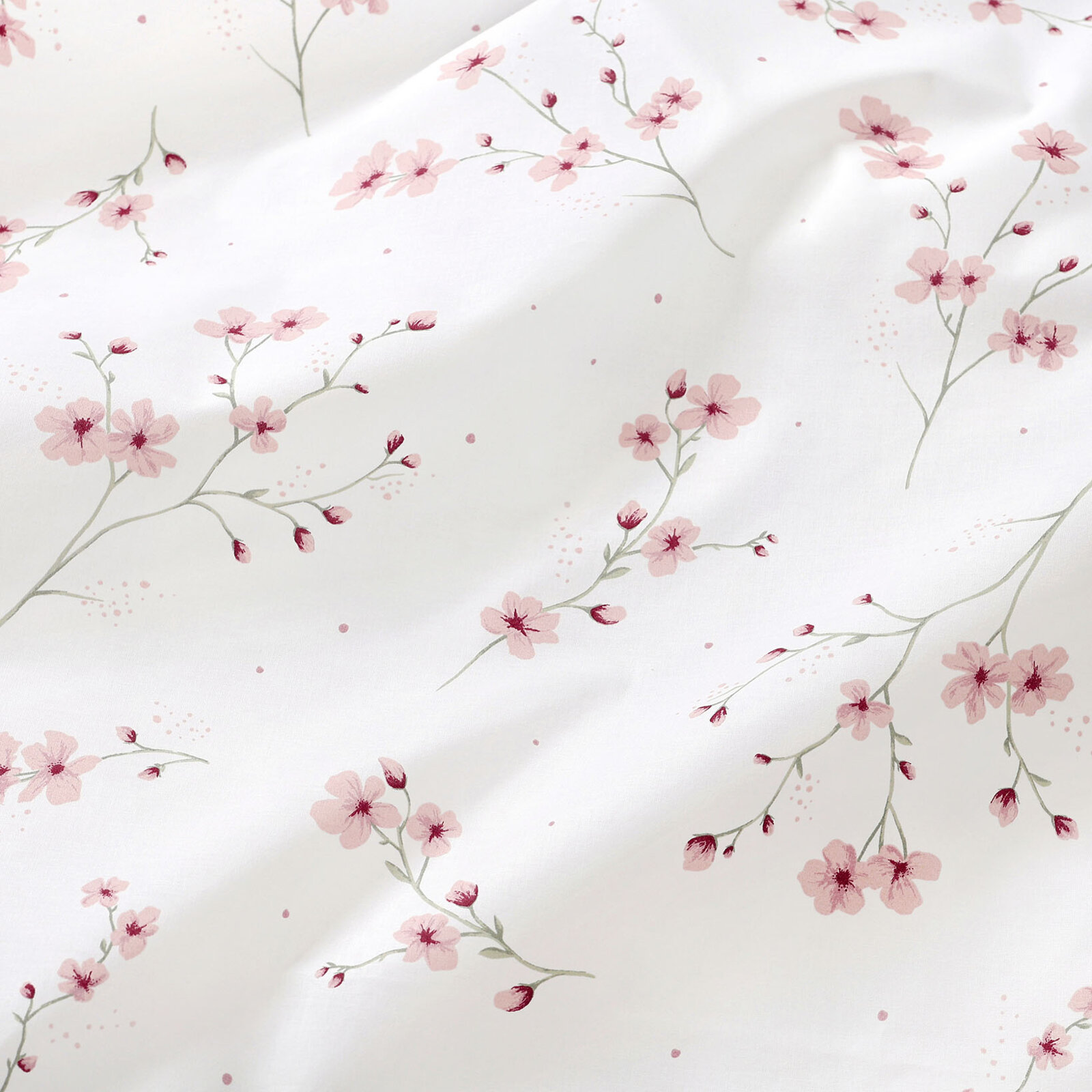 Placemat voor op tafel 100% katoen renforcé - Bloeiende sakura's - set van 2 stuks