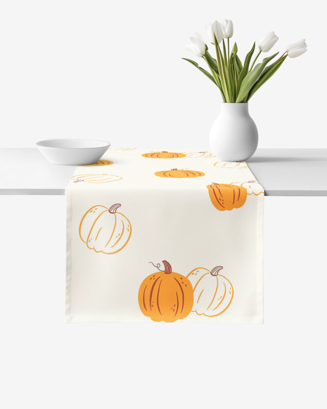 Tafelloper 100% katoen renforcé - Herfst pompoen