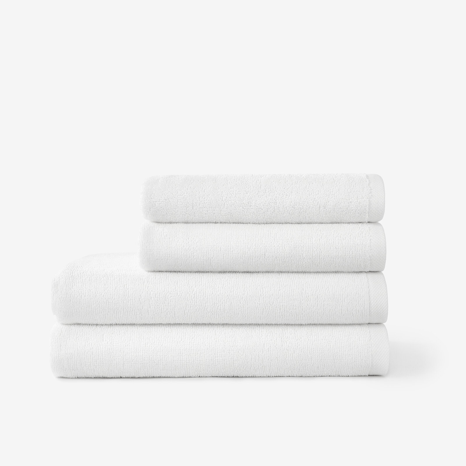Katoenen badstof handdoek / badhanddoek Soft zonder boord - wit