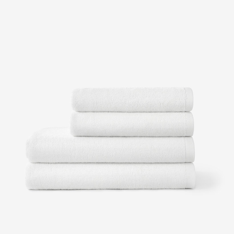Katoenen badstof handdoek / badhanddoek Soft zonder boord - wit