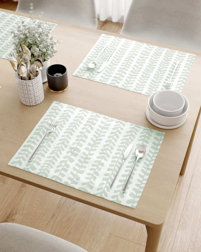 Placemat voor de tafel 100% katoen renforcé - Scandinavische blaadjes - set 2 stuks