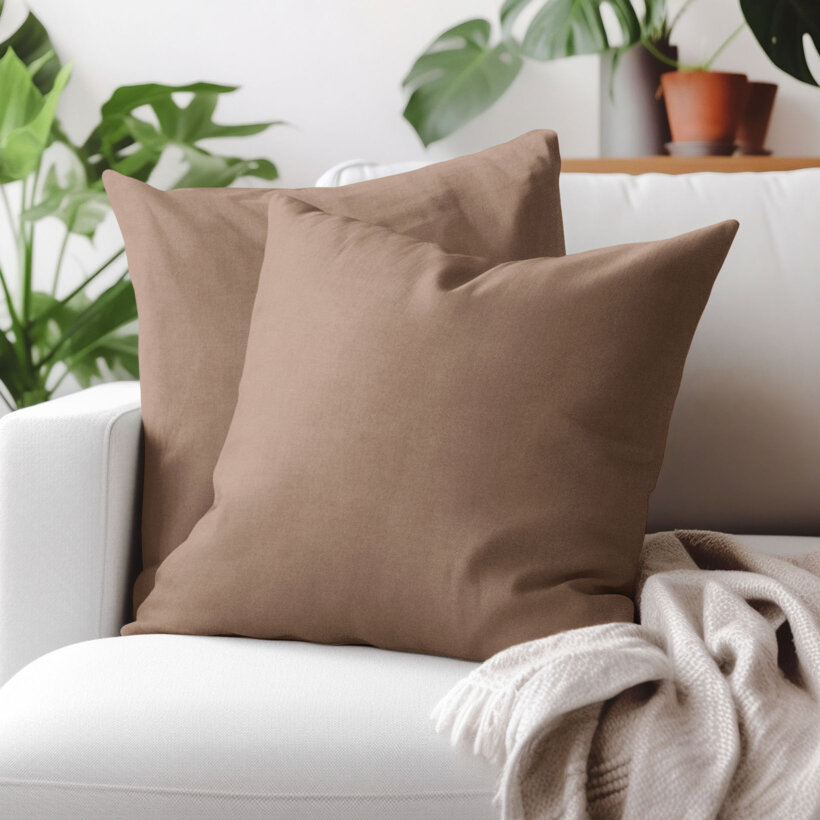 Decoratieve kussensloop Marbella - mokka