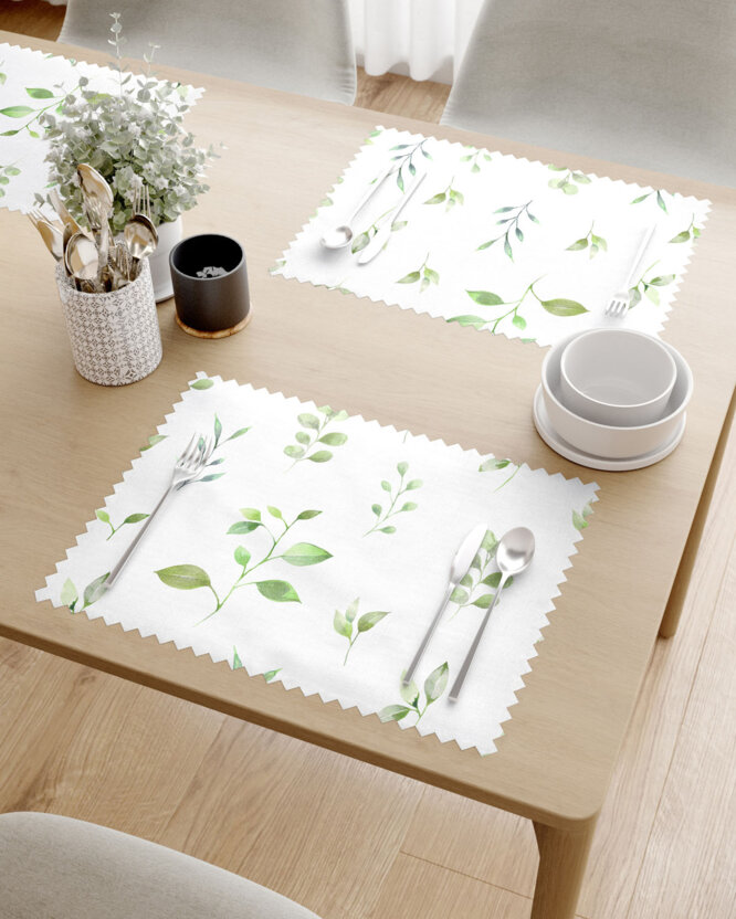 Placemat voor de tafel teflon - Eucalyptus blaadjes - set 2 stuks