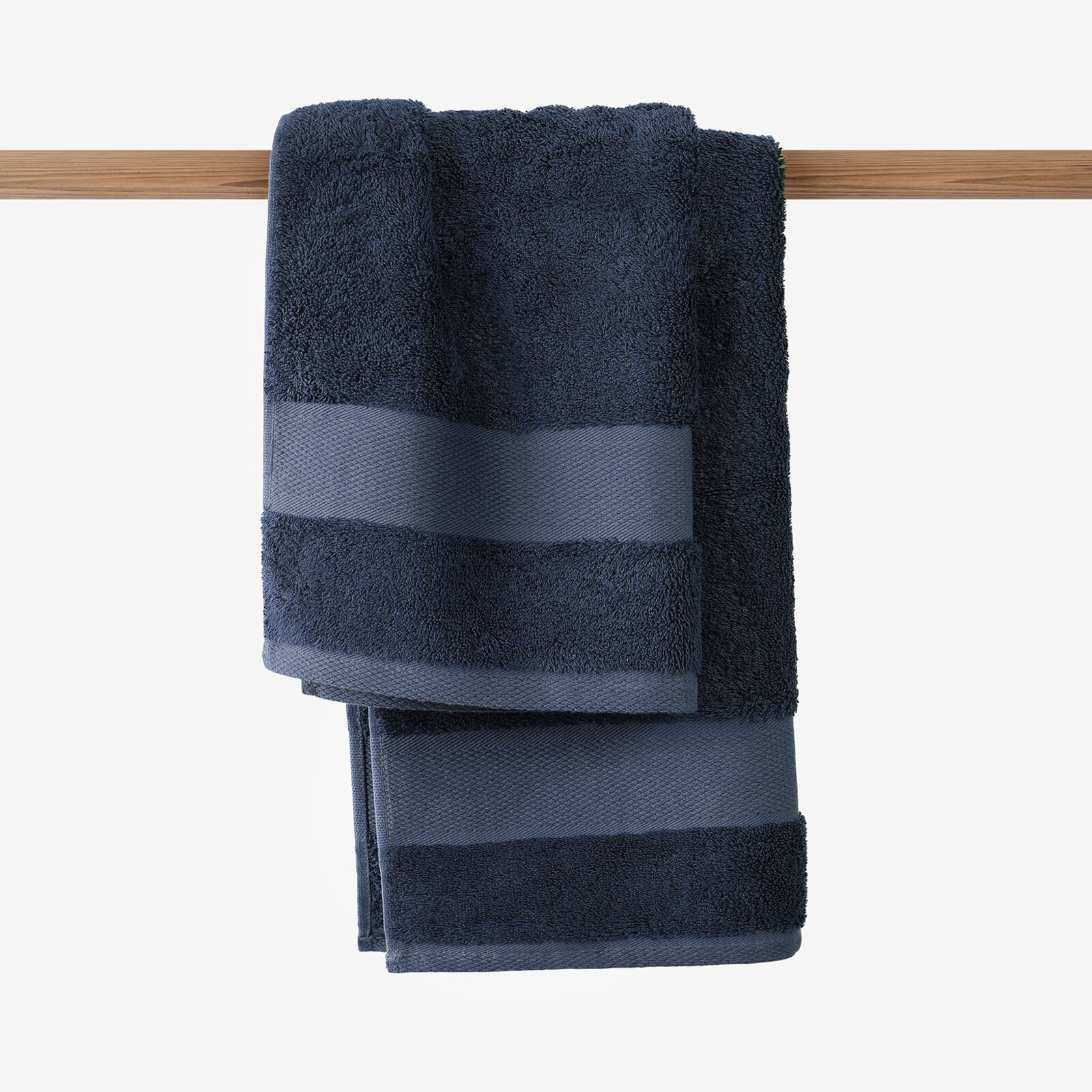 Bamboe handdoek/badhanddoek - marineblauw