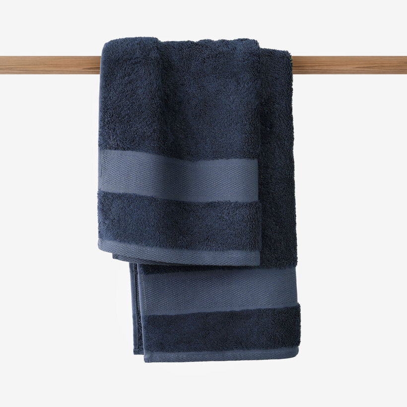 Bamboe handdoek/badhanddoek - marineblauw