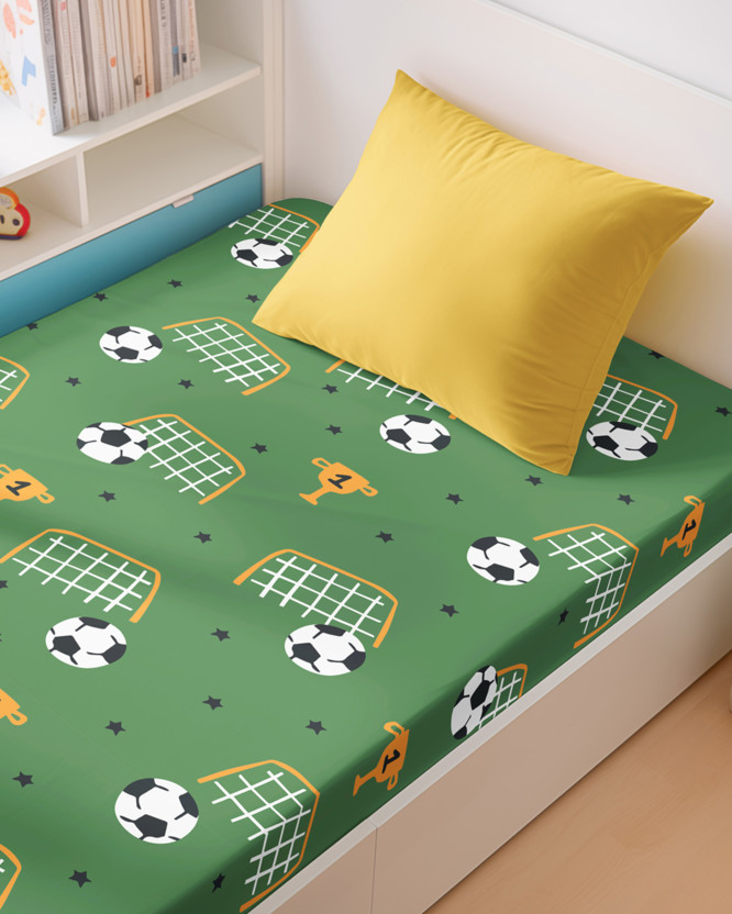 Kinder katoenen hoeslaken - Voetbalwereld