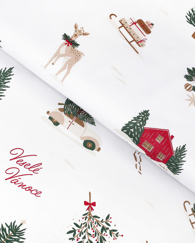 Kerst katoenen stevige stof - Tsjechische Kerst