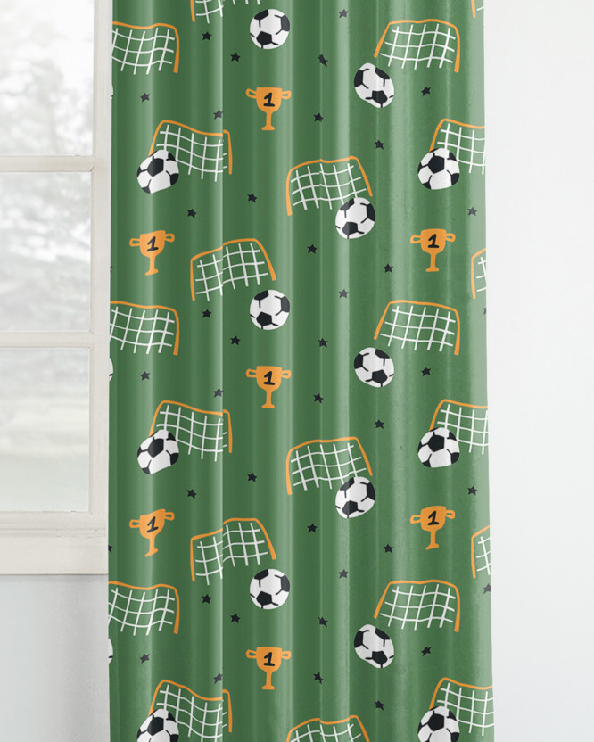 Katoenen kindergordijn - Voetbalwereld