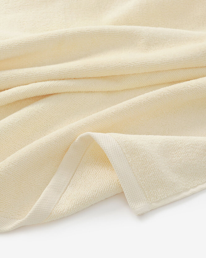 Katoenen badstof handdoek / badhanddoek Soft zonder boord - crème