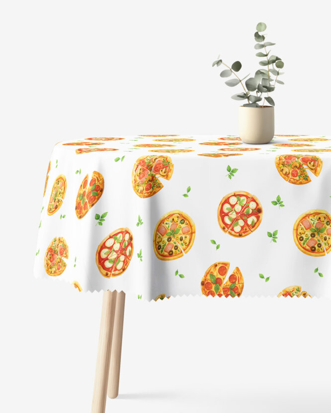 Ovaal teflon tafelkleed - Heerlijke pizza