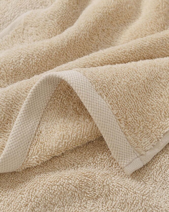 Kinder badstof handdoek - Pinguïn op beige